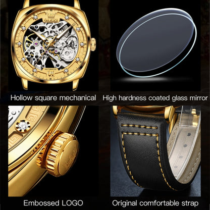 OLEVS 6651 Men Luminous Waterproof Hollow นาฬิกาจักรกล