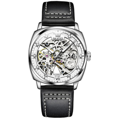 OLEVS 6651 Men Luminous Waterproof Hollow นาฬิกาจักรกล