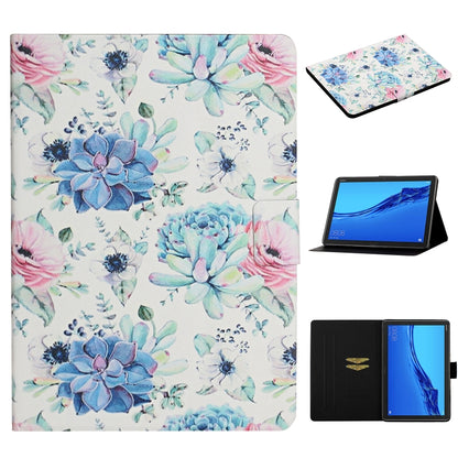 ซองหนังพลิกแนวนอนลายดอกไม้พร้อมช่องเสียบการ์ดและตัวยึด, For Huawei MediaPad M5 lite 10.1, For Huawei MediaPad T5, For Lenovo Tab M10, For Lenovo Tab M10 Plus, For Samsung Galaxy Tab A 8.0 2019, For Samsung Galaxy Tab A 10.1 (2019)                      ...