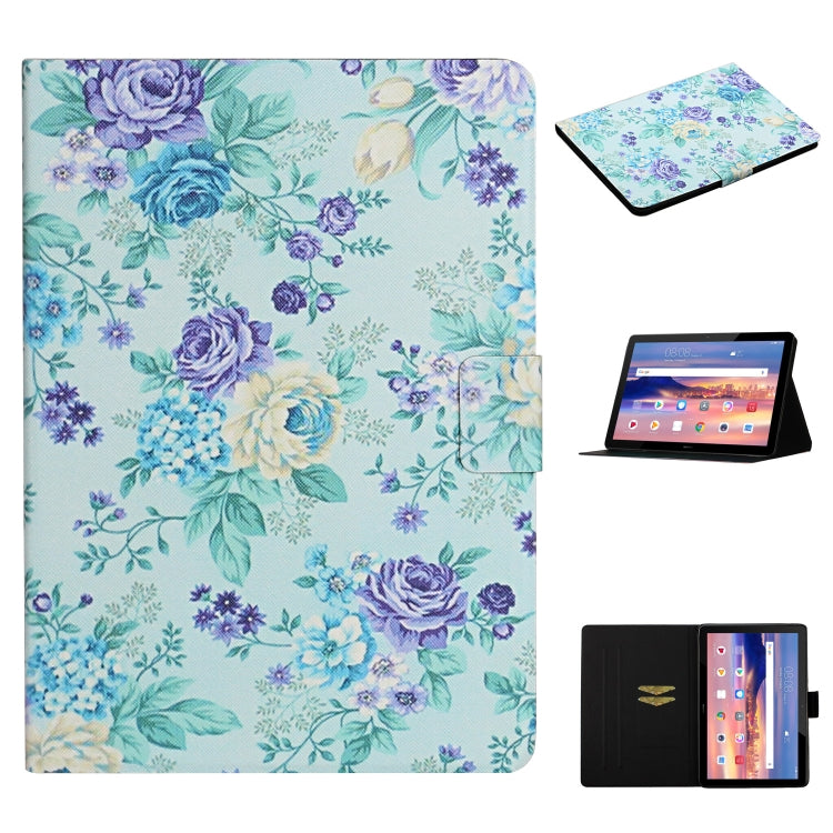 ซองหนังพลิกแนวนอนลายดอกไม้พร้อมช่องเสียบการ์ดและตัวยึด, For Huawei MediaPad M5 lite 10.1, For Huawei MediaPad T5, For Lenovo Tab M10, For Lenovo Tab M10 Plus, For Samsung Galaxy Tab A 8.0 2019, For Samsung Galaxy Tab A 10.1 (2019)                      ...
