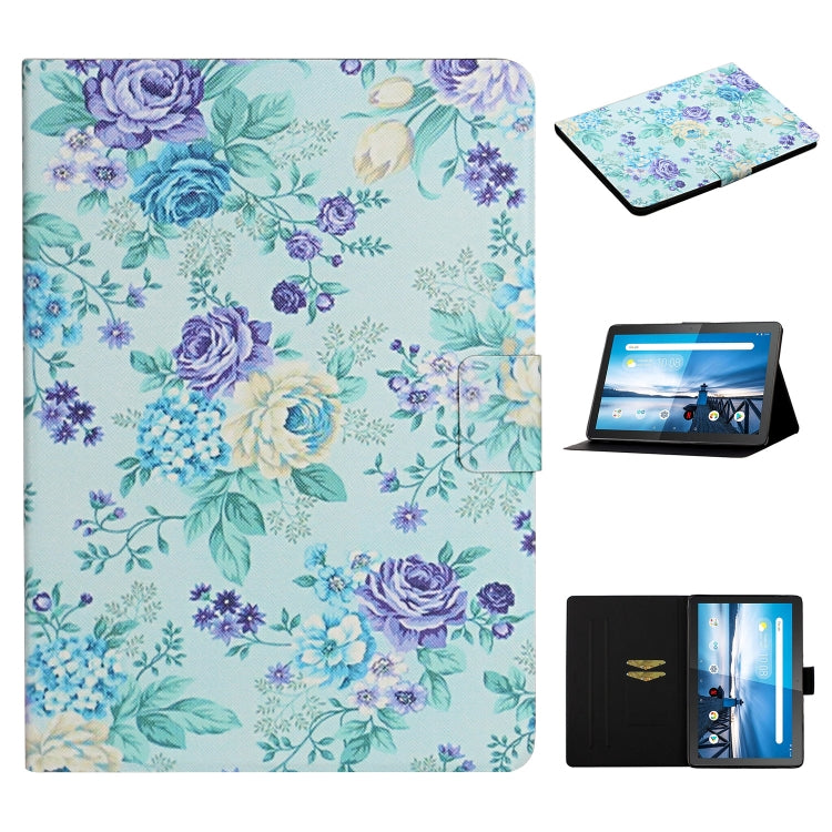 ซองหนังพลิกแนวนอนลายดอกไม้พร้อมช่องเสียบการ์ดและตัวยึด, For Huawei MediaPad M5 lite 10.1, For Huawei MediaPad T5, For Lenovo Tab M10, For Lenovo Tab M10 Plus, For Samsung Galaxy Tab A 8.0 2019, For Samsung Galaxy Tab A 10.1 (2019)                      ...