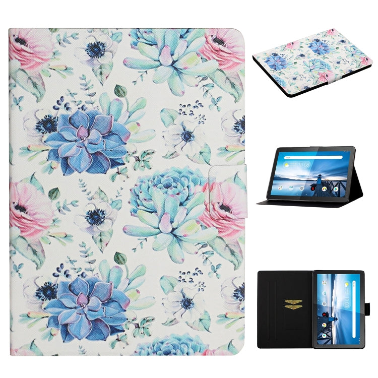ซองหนังพลิกแนวนอนลายดอกไม้พร้อมช่องเสียบการ์ดและตัวยึด, For Huawei MediaPad M5 lite 10.1, For Huawei MediaPad T5, For Lenovo Tab M10, For Lenovo Tab M10 Plus, For Samsung Galaxy Tab A 8.0 2019, For Samsung Galaxy Tab A 10.1 (2019)                      ...