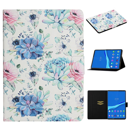 ซองหนังพลิกแนวนอนลายดอกไม้พร้อมช่องเสียบการ์ดและตัวยึด, For Huawei MediaPad M5 lite 10.1, For Huawei MediaPad T5, For Lenovo Tab M10, For Lenovo Tab M10 Plus, For Samsung Galaxy Tab A 8.0 2019, For Samsung Galaxy Tab A 10.1 (2019)                      ...