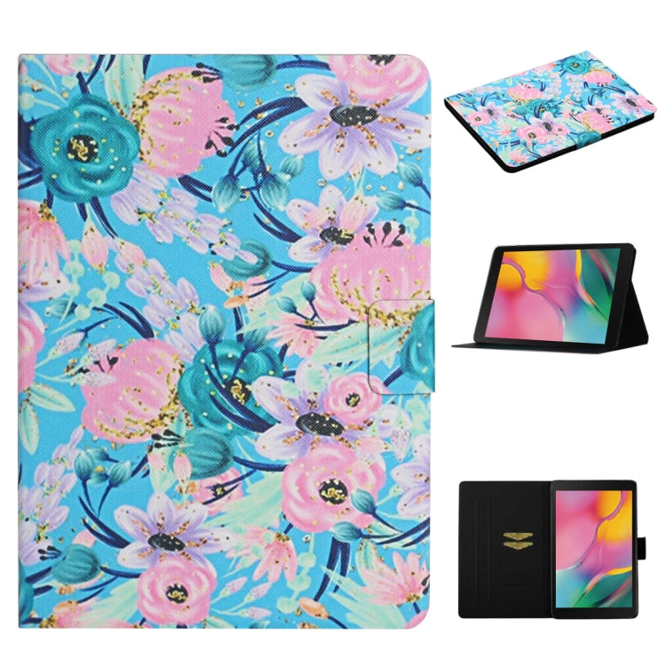 ซองหนังพลิกแนวนอนลายดอกไม้พร้อมช่องเสียบการ์ดและตัวยึด, For Huawei MediaPad M5 lite 10.1, For Huawei MediaPad T5, For Lenovo Tab M10, For Lenovo Tab M10 Plus, For Samsung Galaxy Tab A 8.0 2019, For Samsung Galaxy Tab A 10.1 (2019)                      ...