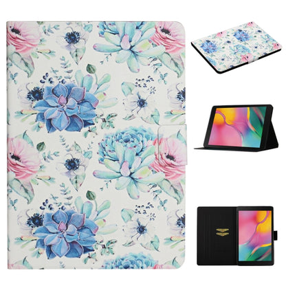 ซองหนังพลิกแนวนอนลายดอกไม้พร้อมช่องเสียบการ์ดและตัวยึด, For Huawei MediaPad M5 lite 10.1, For Huawei MediaPad T5, For Lenovo Tab M10, For Lenovo Tab M10 Plus, For Samsung Galaxy Tab A 8.0 2019, For Samsung Galaxy Tab A 10.1 (2019)                      ...