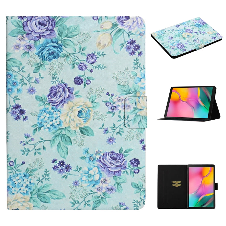 ซองหนังพลิกแนวนอนลายดอกไม้พร้อมช่องเสียบการ์ดและตัวยึด, For Huawei MediaPad M5 lite 10.1, For Huawei MediaPad T5, For Lenovo Tab M10, For Lenovo Tab M10 Plus, For Samsung Galaxy Tab A 8.0 2019, For Samsung Galaxy Tab A 10.1 (2019)                      ...