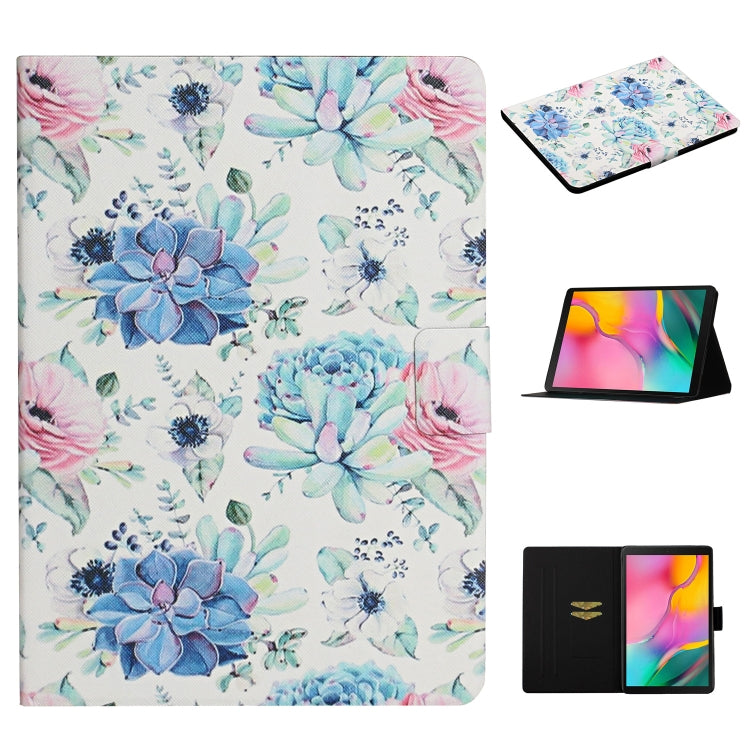 ซองหนังพลิกแนวนอนลายดอกไม้พร้อมช่องเสียบการ์ดและตัวยึด, For Huawei MediaPad M5 lite 10.1, For Huawei MediaPad T5, For Lenovo Tab M10, For Lenovo Tab M10 Plus, For Samsung Galaxy Tab A 8.0 2019, For Samsung Galaxy Tab A 10.1 (2019)                      ...