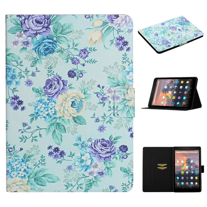 ซองหนังพลิกแนวนอนลายดอกไม้พร้อมช่องเสียบการ์ดและตัวยึด, For Samsung Galaxy Tab S6, For Amazon Kindle Fire 7 (2019), For Amazon Kindle Fire HD 8 (2020), For Amazon Kindle Fire HD 10, For iPad 5, For iPad 10.2, For iPad Pro 10.5 inch, For iPad Pro 11 2020