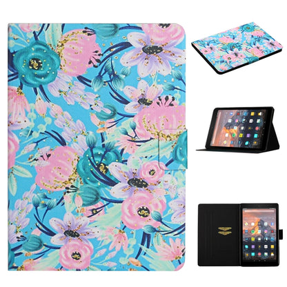 ซองหนังพลิกแนวนอนลายดอกไม้พร้อมช่องเสียบการ์ดและตัวยึด, For Samsung Galaxy Tab S6, For Amazon Kindle Fire 7 (2019), For Amazon Kindle Fire HD 8 (2020), For Amazon Kindle Fire HD 10, For iPad 5, For iPad 10.2, For iPad Pro 10.5 inch, For iPad Pro 11 2020