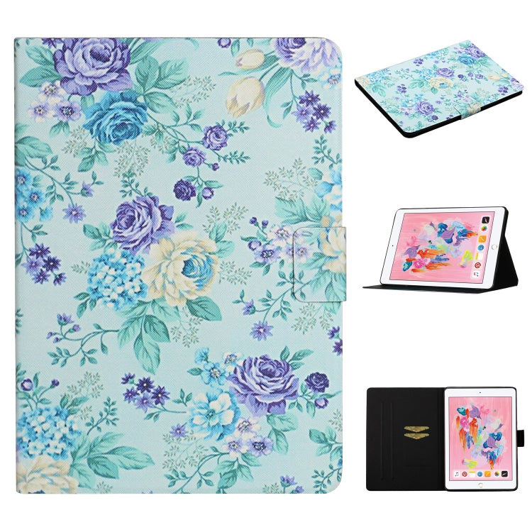 ซองหนังพลิกแนวนอนลายดอกไม้พร้อมช่องเสียบการ์ดและตัวยึด, For Samsung Galaxy Tab S6, For Amazon Kindle Fire 7 (2019), For Amazon Kindle Fire HD 8 (2020), For Amazon Kindle Fire HD 10, For iPad 5, For iPad 10.2, For iPad Pro 10.5 inch, For iPad Pro 11 2020