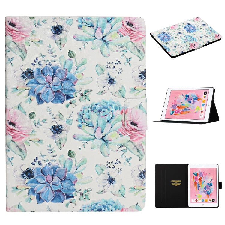 ซองหนังพลิกแนวนอนลายดอกไม้พร้อมช่องเสียบการ์ดและตัวยึด, For Samsung Galaxy Tab S6, For Amazon Kindle Fire 7 (2019), For Amazon Kindle Fire HD 8 (2020), For Amazon Kindle Fire HD 10, For iPad 5, For iPad 10.2, For iPad Pro 10.5 inch, For iPad Pro 11 2020