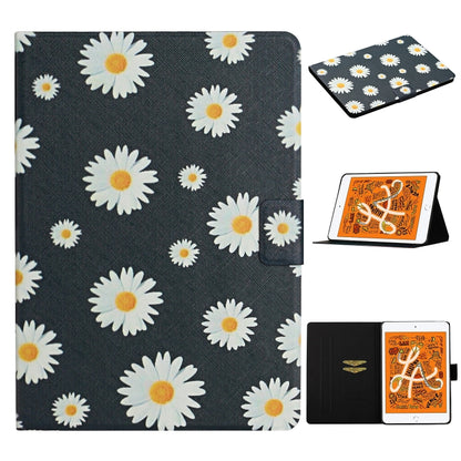 ซองหนังพลิกแนวนอนลายดอกไม้พร้อมช่องเสียบการ์ดและตัวยึด, For iPad Mini 2019, For iPad Mini 4 & 3 & 2 & 1