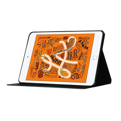 ซองหนังพลิกแนวนอนลายดอกไม้พร้อมช่องเสียบการ์ดและตัวยึด, For iPad Mini 2019, For iPad Mini 4 & 3 & 2 & 1