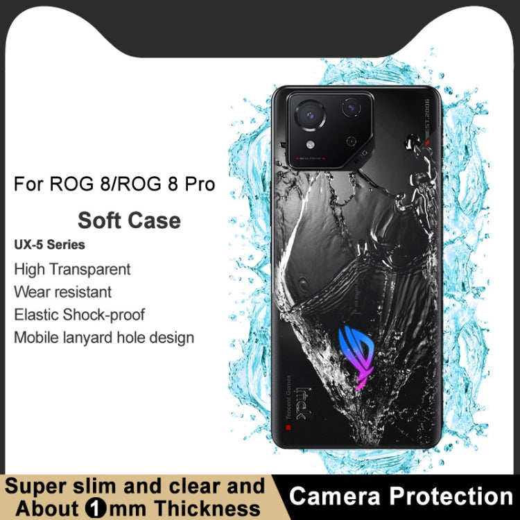 IMAK UX-5 Series เคสโทรศัพท์ TPU กันกระแทกแบบใส, For Asus ROG Phone 8 / Phone 8 Pro, For Asus ROG Phone 7