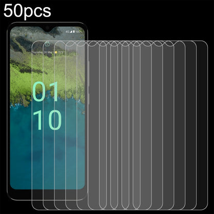 50 ชิ้น 0.26 มม. 9H 2.5D ฟิล์มกระจกนิรภัย, For Nokia C50 5G, For Nokia C210, For Nokia G310, For Nokia G42, For Nokia C110, For Nokia C300
