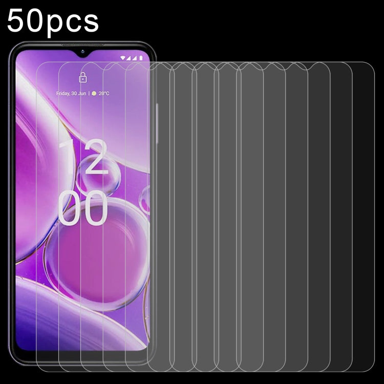 50 ชิ้น 0.26 มม. 9H 2.5D ฟิล์มกระจกนิรภัย, For Nokia C50 5G, For Nokia C210, For Nokia G310, For Nokia G42, For Nokia C110, For Nokia C300