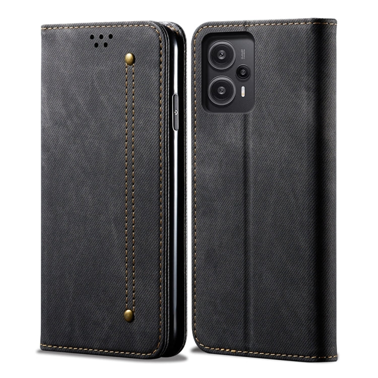 ซองใส่โทรศัพท์หนังพลิกสไตล์เดนิมเนื้อยีนส์, For Xiaomi Redmi Note 12 Turbo / Poco F5