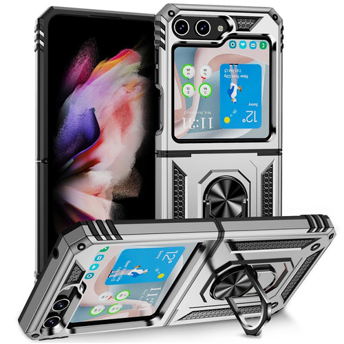 เคสโทรศัพท์กันกระแทก TPU + PC พร้อมตัวยึด, For Samsung Galaxy Z Flip5