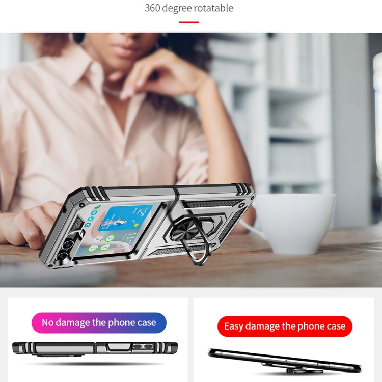เคสโทรศัพท์กันกระแทก TPU + PC พร้อมตัวยึด, For Samsung Galaxy Z Flip5