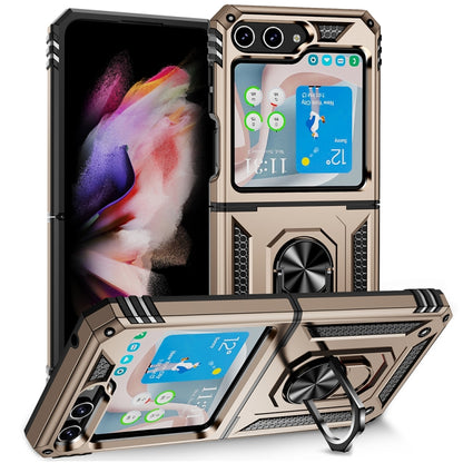 เคสโทรศัพท์กันกระแทก TPU + PC พร้อมตัวยึด, For Samsung Galaxy Z Flip5
