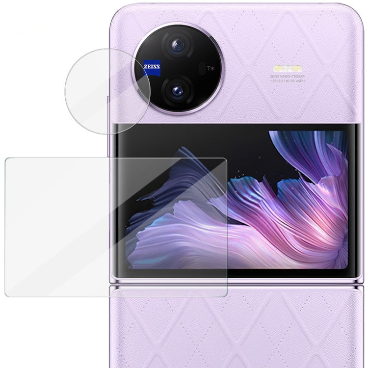 1 ชุด imak กระจกนิรภัยด้านหลังแหวนป้องกันกล้อง + สติกเกอร์หน้าจอกระจกด้านหลัง, For vivo X Flip