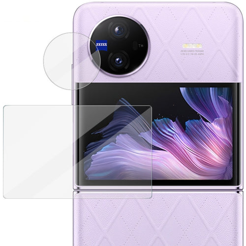 1 ชุด imak กระจกนิรภัยด้านหลังแหวนป้องกันกล้อง + สติกเกอร์หน้าจอกระจกด้านหลัง, For vivo X Flip