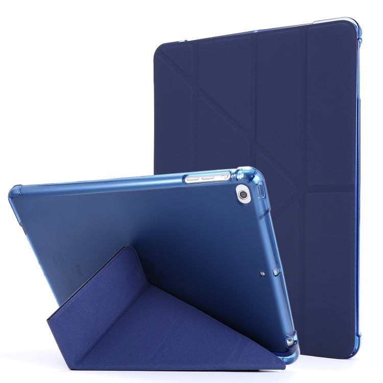 ซองหนังพลิกแนวนอนเปลี่ยนรูปถุงลมนิรภัยพร้อมตัวยึดและที่วางปากกา, For iPad 9.7 (2018) & (2017), For iPad Air 2