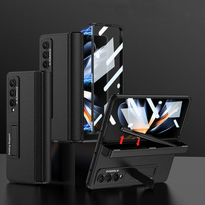 GKK ซองใส่โทรศัพท์หนังบานพับพับในตัวพร้อมตัวยึด, For Samsung Galaxy Z Fold4
