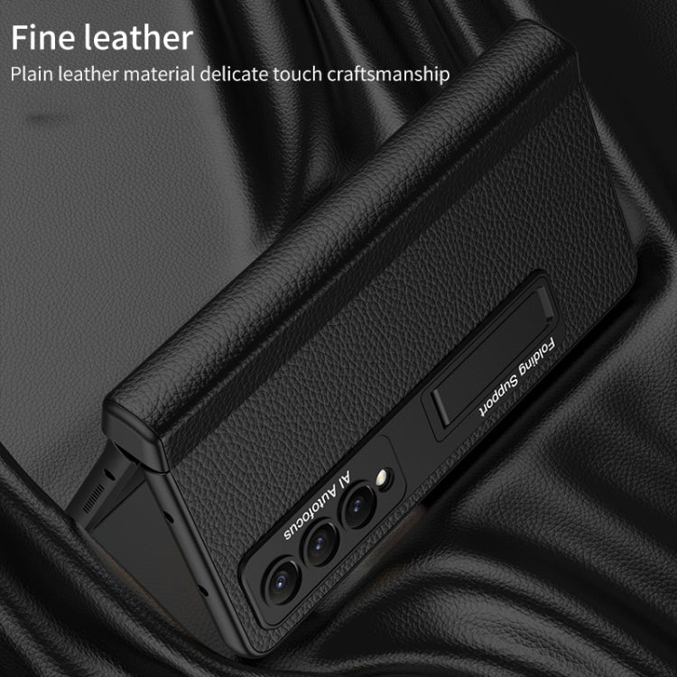 GKK ซองใส่โทรศัพท์หนังบานพับพับในตัวพร้อมตัวยึด, For Samsung Galaxy Z Fold4