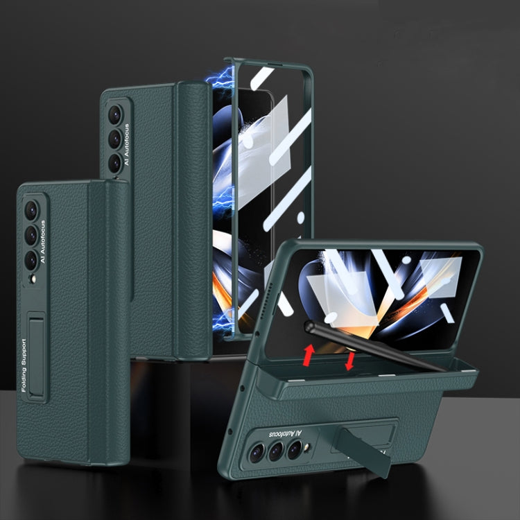 GKK ซองใส่โทรศัพท์หนังบานพับพับในตัวพร้อมตัวยึด, For Samsung Galaxy Z Fold4
