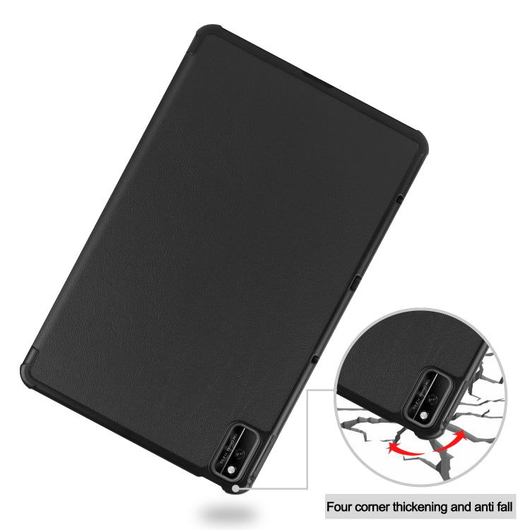 สำหรับ Huawei MatePad 10.4 Custer Pattern แท็บเล็ตสีบริสุทธิ์ซองหนังพลิกแนวนอนพร้อมตัวยึดสามพับ & ฟังก์ชั่น Sleep / Wake-up, For Huawei MatePad 10.4