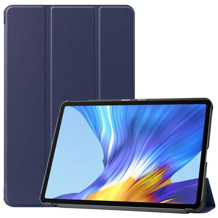 สำหรับ Huawei MatePad 10.4 Custer Pattern แท็บเล็ตสีบริสุทธิ์ซองหนังพลิกแนวนอนพร้อมตัวยึดสามพับ & ฟังก์ชั่น Sleep / Wake-up, For Huawei MatePad 10.4