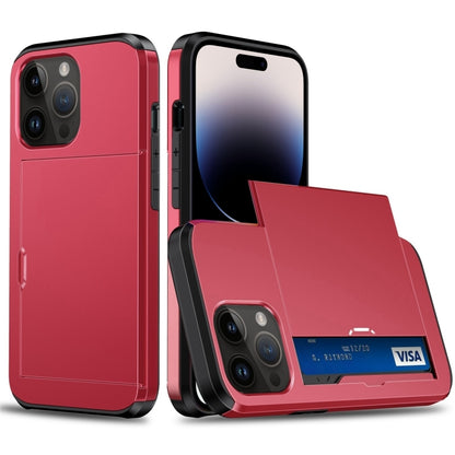 เคสโทรศัพท์เกราะกันกระแทกพร้อมช่องสไลด์การ์ด, For iPhone 15 Pro Max, For iPhone 15 Pro, For iPhone 15 Plus, For iPhone 15