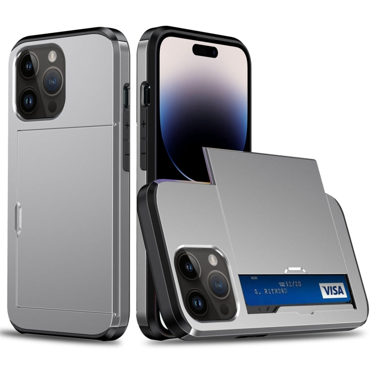 เคสโทรศัพท์เกราะกันกระแทกพร้อมช่องสไลด์การ์ด, For iPhone 15 Pro Max, For iPhone 15 Pro, For iPhone 15 Plus, For iPhone 15