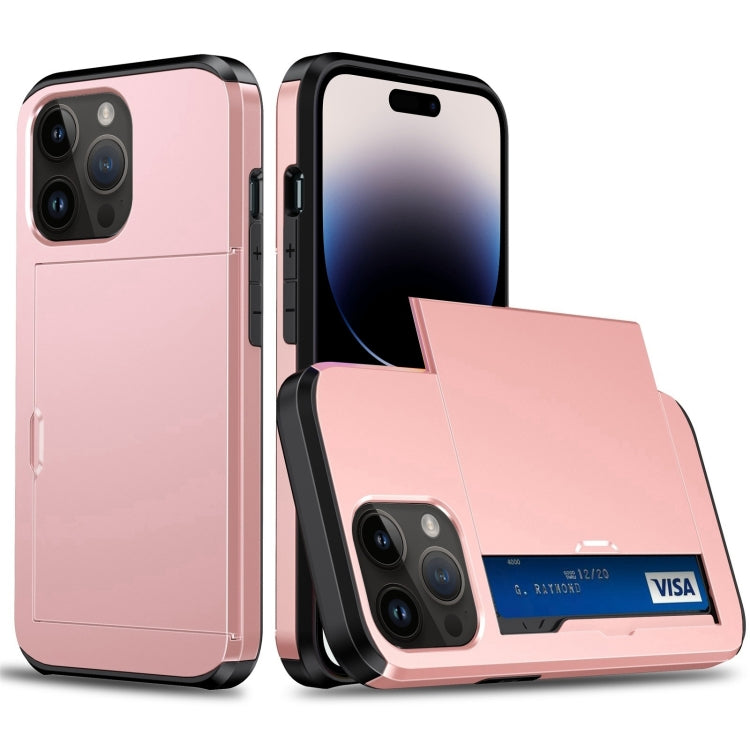 เคสโทรศัพท์เกราะกันกระแทกพร้อมช่องสไลด์การ์ด, For iPhone 15 Pro Max, For iPhone 15 Pro, For iPhone 15 Plus, For iPhone 15