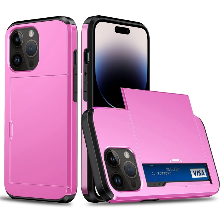 เคสโทรศัพท์เกราะกันกระแทกพร้อมช่องสไลด์การ์ด, For iPhone 15 Pro Max, For iPhone 15 Pro, For iPhone 15 Plus, For iPhone 15