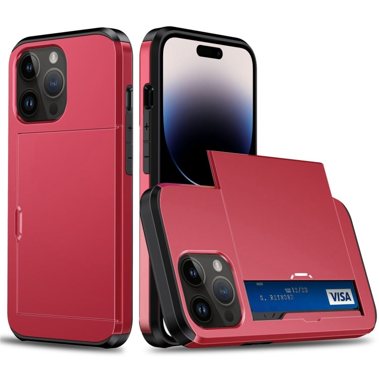 เคสโทรศัพท์เกราะกันกระแทกพร้อมช่องสไลด์การ์ด, For iPhone 15 Pro Max, For iPhone 15 Pro, For iPhone 15 Plus, For iPhone 15
