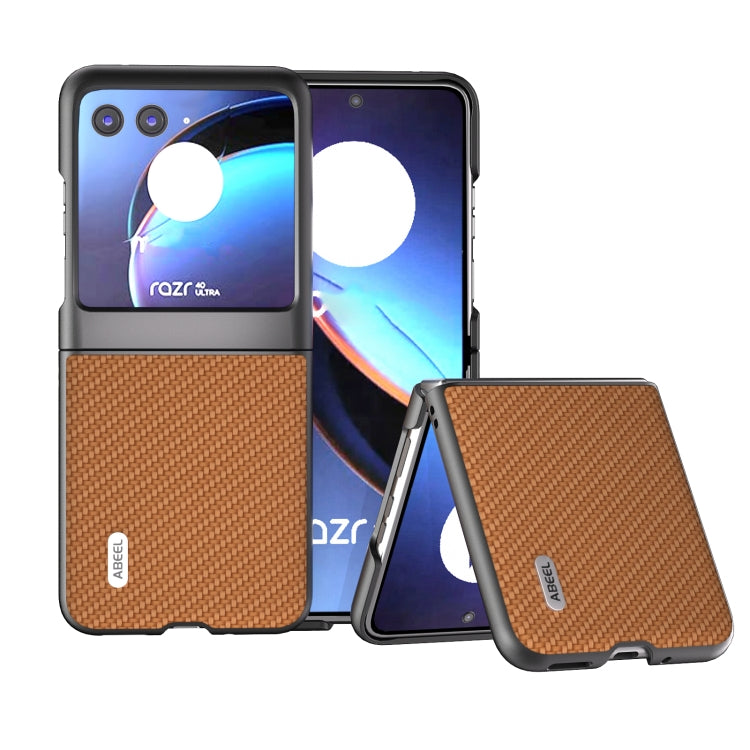เคสโทรศัพท์ป้องกันพื้นผิวคาร์บอนไฟเบอร์ ABEEL, For Motorola Razr 40 Ultra
