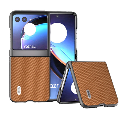 เคสโทรศัพท์ป้องกันพื้นผิวคาร์บอนไฟเบอร์ ABEEL, For Motorola Razr 40 Ultra