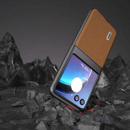 เคสโทรศัพท์ป้องกันพื้นผิวคาร์บอนไฟเบอร์ ABEEL, For Motorola Razr 40 Ultra