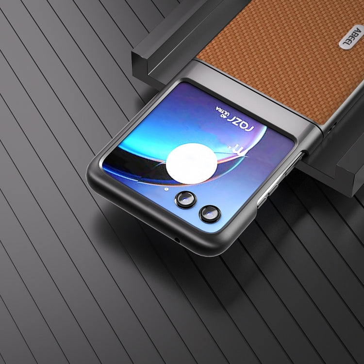 เคสโทรศัพท์ป้องกันพื้นผิวคาร์บอนไฟเบอร์ ABEEL, For Motorola Razr 40 Ultra