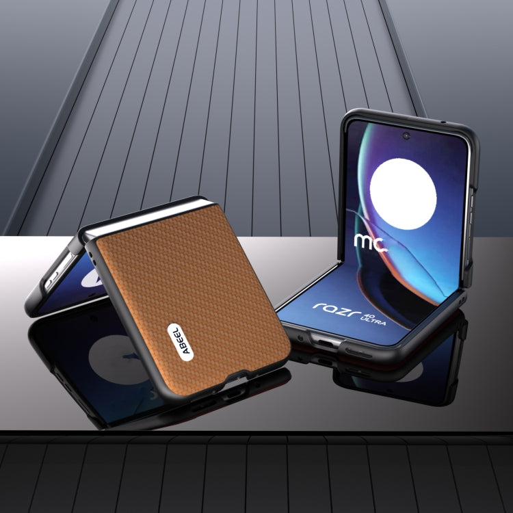 เคสโทรศัพท์ป้องกันพื้นผิวคาร์บอนไฟเบอร์ ABEEL, For Motorola Razr 40 Ultra