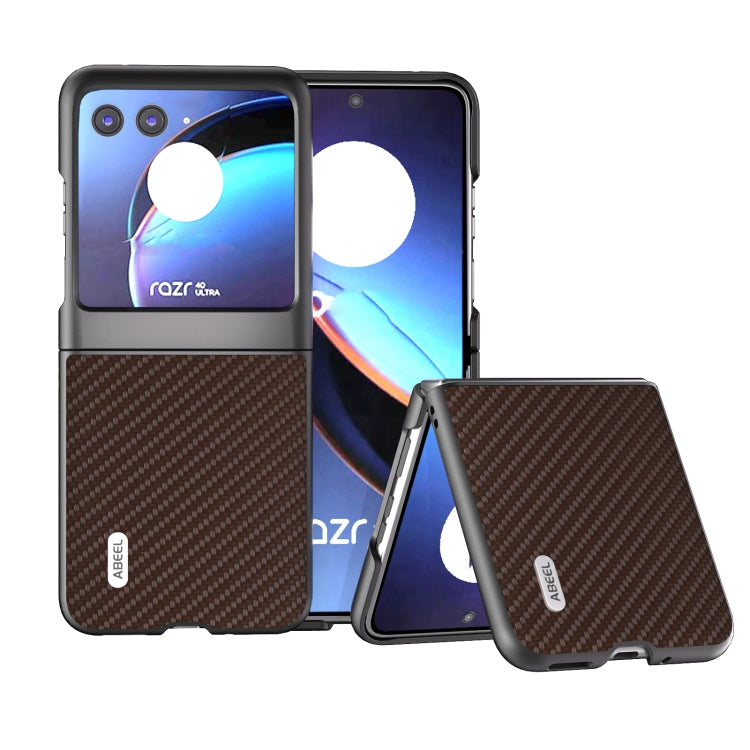 เคสโทรศัพท์ป้องกันพื้นผิวคาร์บอนไฟเบอร์ ABEEL, For Motorola Razr 40 Ultra