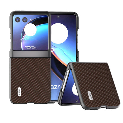 เคสโทรศัพท์ป้องกันพื้นผิวคาร์บอนไฟเบอร์ ABEEL, For Motorola Razr 40 Ultra