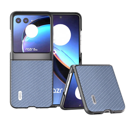 เคสโทรศัพท์ป้องกันพื้นผิวคาร์บอนไฟเบอร์ ABEEL, For Motorola Razr 40 Ultra