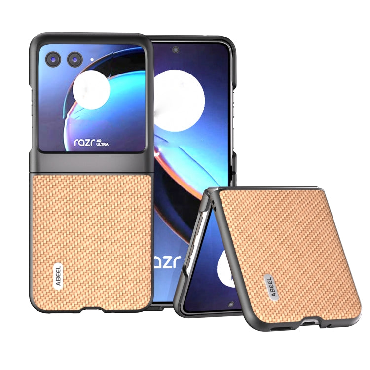 เคสโทรศัพท์ป้องกันพื้นผิวคาร์บอนไฟเบอร์ ABEEL, For Motorola Razr 40 Ultra