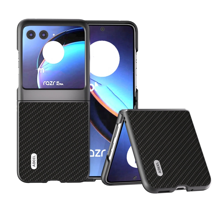 เคสโทรศัพท์ป้องกันพื้นผิวคาร์บอนไฟเบอร์ ABEEL, For Motorola Razr 40 Ultra