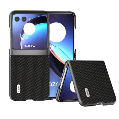 เคสโทรศัพท์ป้องกันพื้นผิวคาร์บอนไฟเบอร์ ABEEL, For Motorola Razr 40 Ultra