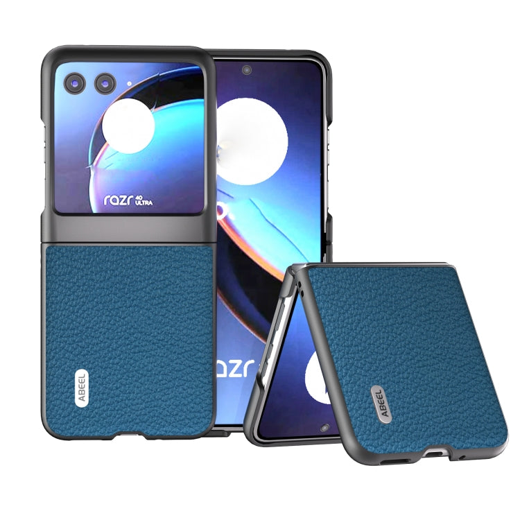 ABEEL เคสโทรศัพท์หนังแท้ลายลิ้นจี่, For Motorola Razr 60 Ultra, For Motorola Razr 40, For Motorola Razr 40 Ultra