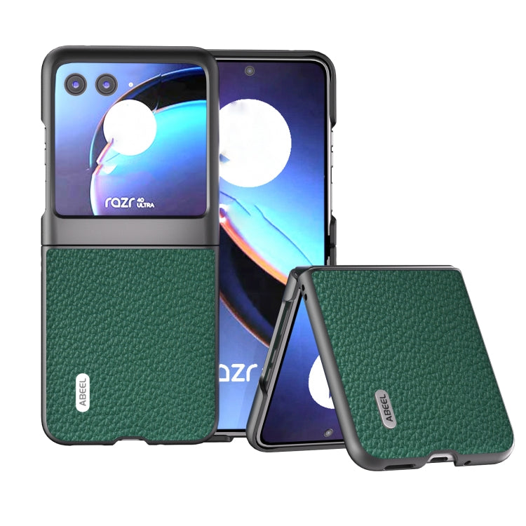 ABEEL เคสโทรศัพท์หนังแท้ลายลิ้นจี่, For Motorola Razr 60 Ultra, For Motorola Razr 40, For Motorola Razr 40 Ultra